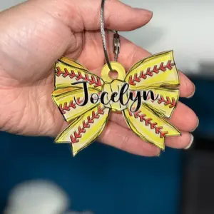 New Bow Style Bag Tag, Personalized, Sports