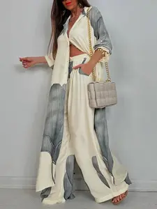 Women's Long Sleeve Floral Print Shirt Dress, Casual Boho Bohemian Fitted Woven Fabric, Summer Fashion, Side Slit Design, Comfortable Fit, Casual Comfy Classy