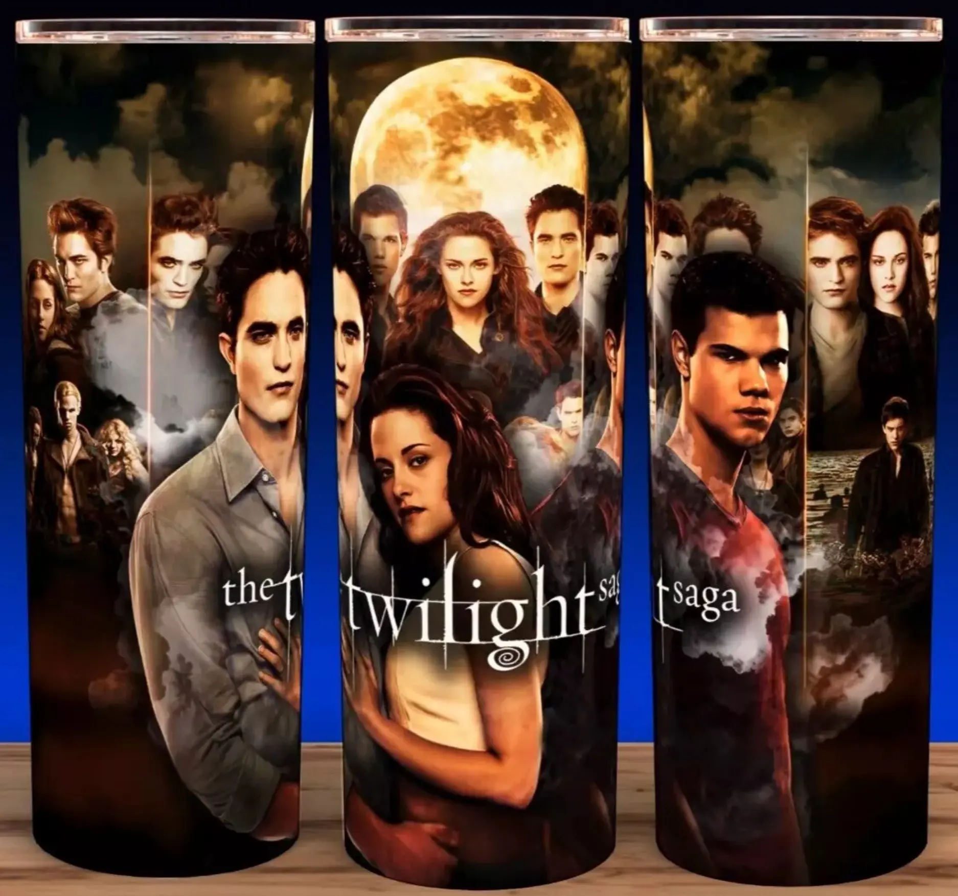 30oz Twilight Saga - Bella - Jacob and Edward Vampire Movie Cup Mug Tumbler - Stainless Steel, Fantasy, Modern Drinkware - Washable Flasks Stylish