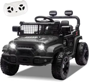 24V Ride On Jeep Car, Toddler Ride On Toys w/Parents Remote Control, One Seat Electric Car for Kids 2-4 with 4-Wheel Suspension, Bluetooth, Music, 1.86-3.11MPH Adjustable Speed, Black