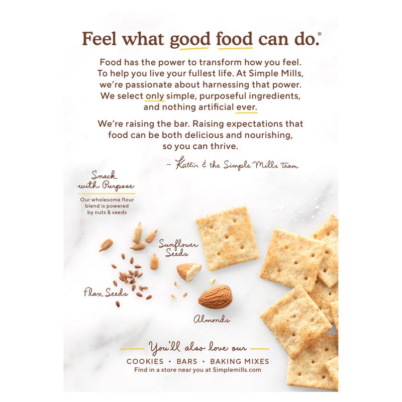 Simple Mills Almond Flour Crackers, Fine Ground Sea Salt, 4.25 oz (120 g)
