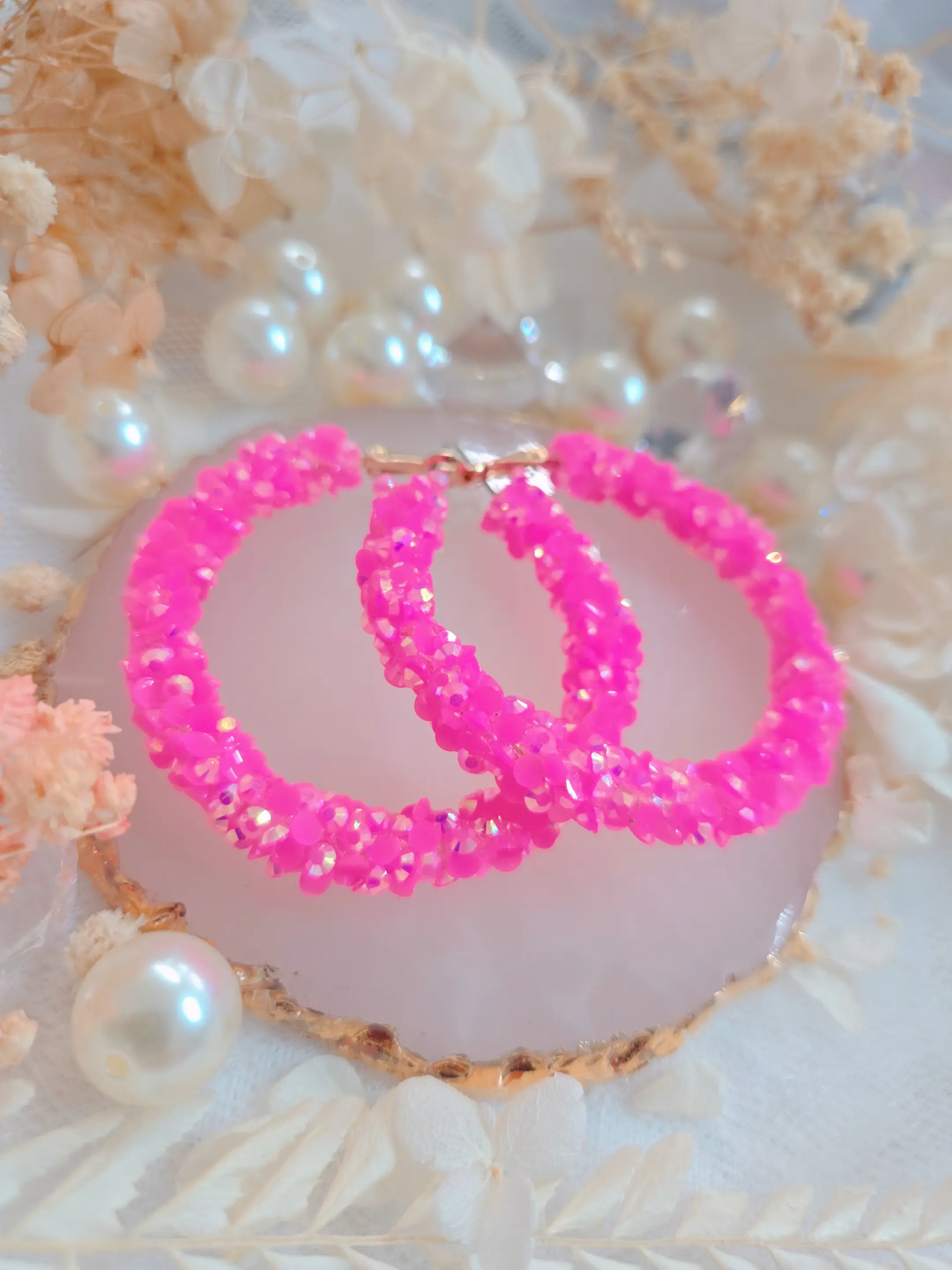 PINKme Bling Bling Pink Hoop 2" Earring - Modern Style and Versatile for Any Occasion