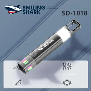 【SD-1018】Smiling Shark multifunctional flashlight, made of plastic material, features a built-in 1200mAh battery, a portable hook design, 300 lumens compact and easy to carry, meets the needs of daily life usage.