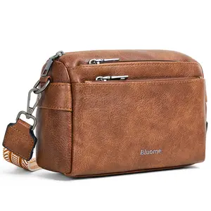 Bluome 5 Zips Crossbody Bags for Women Travel Bag Small PU Leather Shoulder Cross Body Purses Handbags