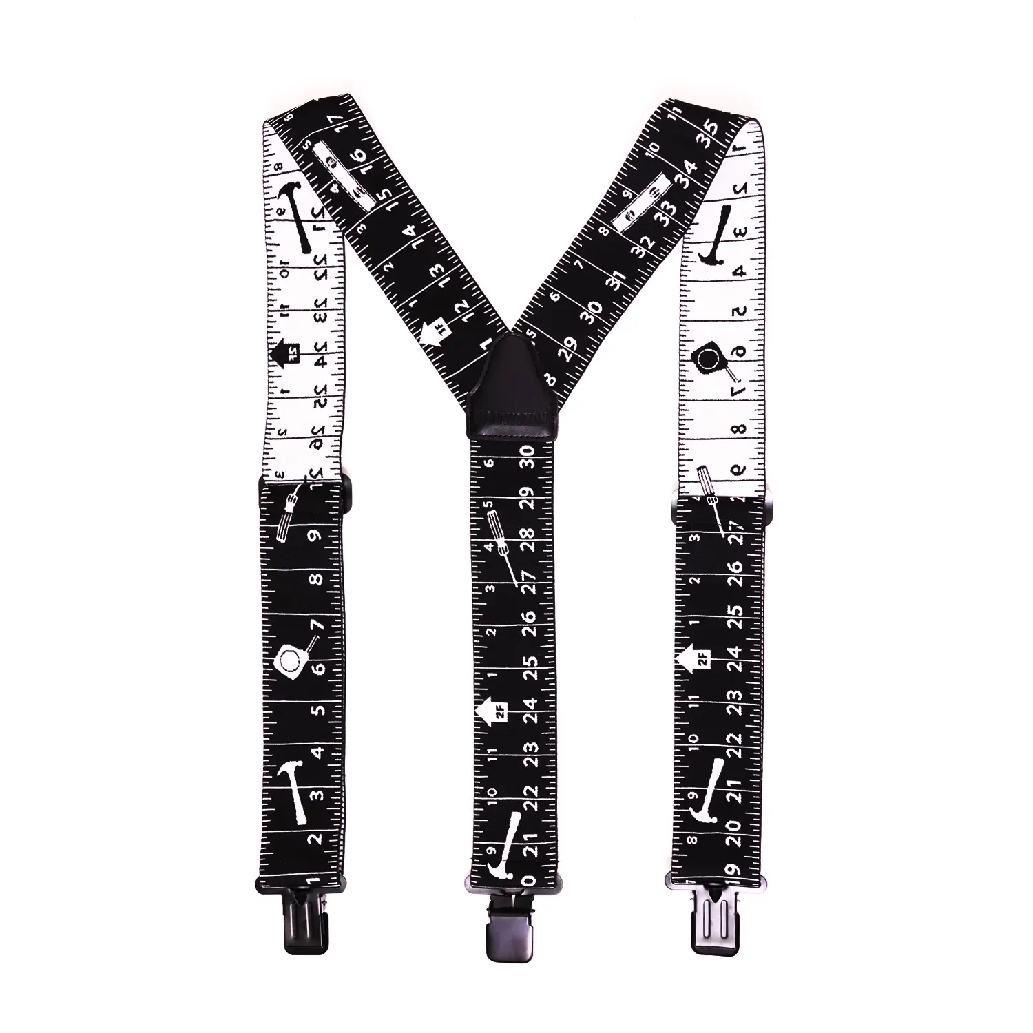 2"Width  Y-Back Heavy Duty Work Clip-On Suspender with Ruler Print Webbing For Construction Workers & Daily Use Construction Gear
