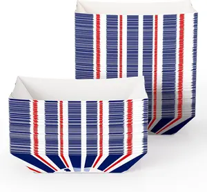 250 Pack 1/4 Lb Paper  Trays, Mini Disposable  Boat, Small Paper  Serving  for Snack Dessert Taco Nacho