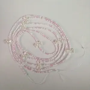 PINK BABY BOW WAIST BEADS