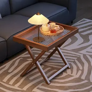A Small Wooden Coffee Table for The Living Room, a Bedside Table for The Bedroom, And a Balcony Table, Wooden Outdoor Table
