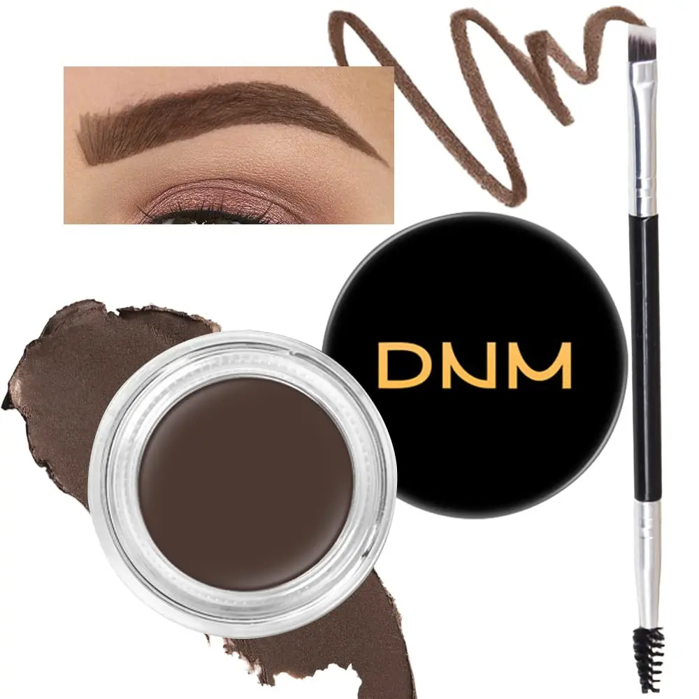 Dark Brown Eyebrow Powder Pomade Gel Shaper Makeup Kit with Dual-ended Brush, Eyebrow Stencil Kit for Women Shaping, Eye Brow Pomade Stencil Shaper Tinting kits for Women Long Lasting Waterproof