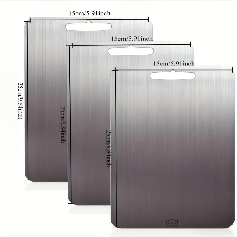 3-piece high-quality stainless steel cutting board set — durable, easy to clean, ready for use in the kitchen, space-saving, rustproof, and BPA-free, ensuring food safety