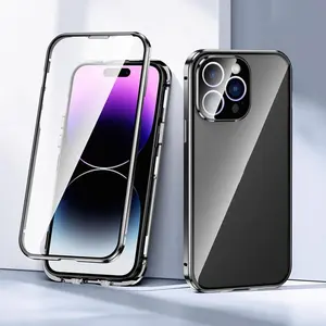 High-Definition Transparent Metal Edge Frame Case, Full Coverage Anti-Drop Dual Layer Design, Compatible with iPhone Series 11 to 17 Pro Max