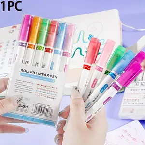 6 Different Fine Line Floral Shaped Outline Pens, Unique Curves for Note-taking and Color Marking, Perfect Stationery Set from China, Drawing Markers