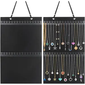 Hanging Necklaces Holder, Large  Organizer for Necklaces, Bracelets, and Ankles, Necklaces Display Storage Hanger for Wall, Closet and Door