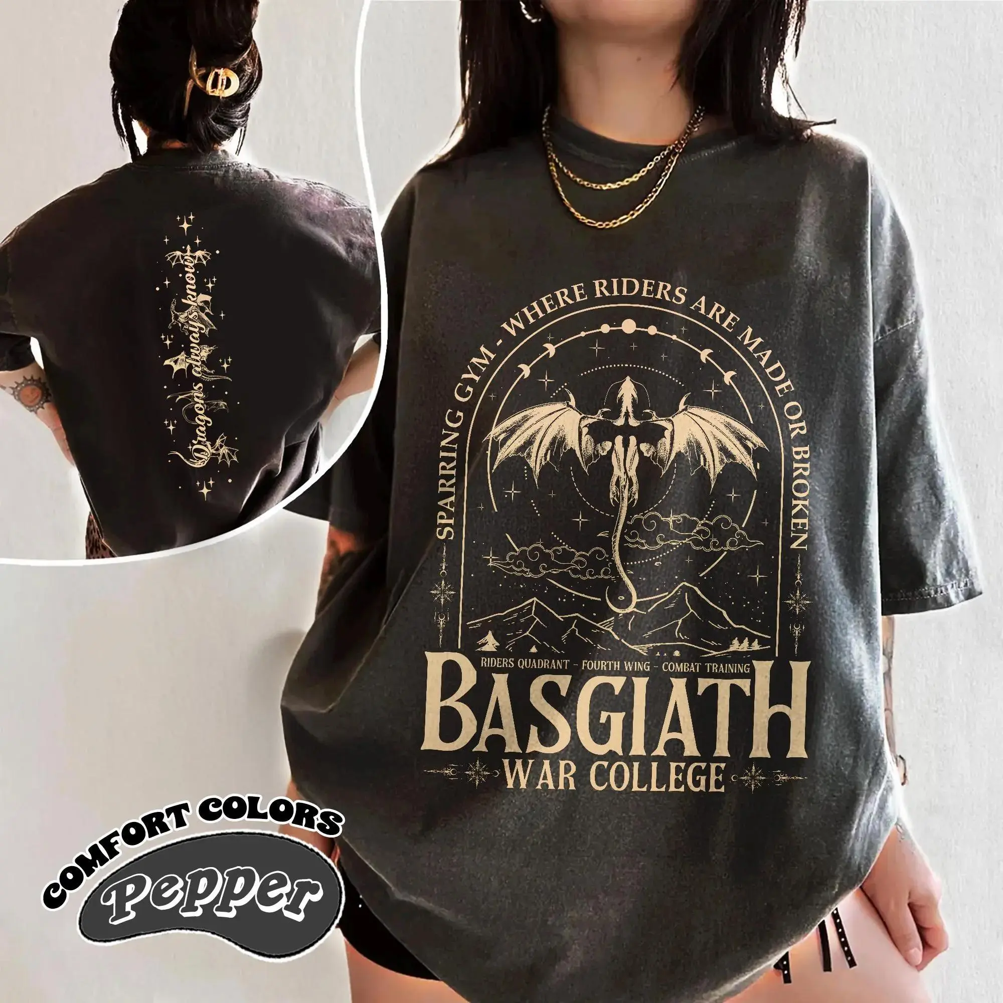 Basgiath War College Comfort Colors Tee Fourth Wing Dragon Rider Shirt