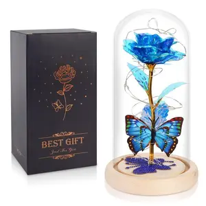 Eternal Flower Light Up Galaxy   Dome with Butterfly Christmas Day Gifts Idea for Women Mom Grandma Girlfriend Birthday Teen Girl
