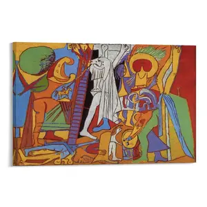 Picassos Crucifixion Poster. Abstract Cubism Wall Art Prints. Decor for Living Room. High-Quality Canvas & Prints. Poster Canvas Wall Art For Bedroom Decor Bar Office Room Decor Gift