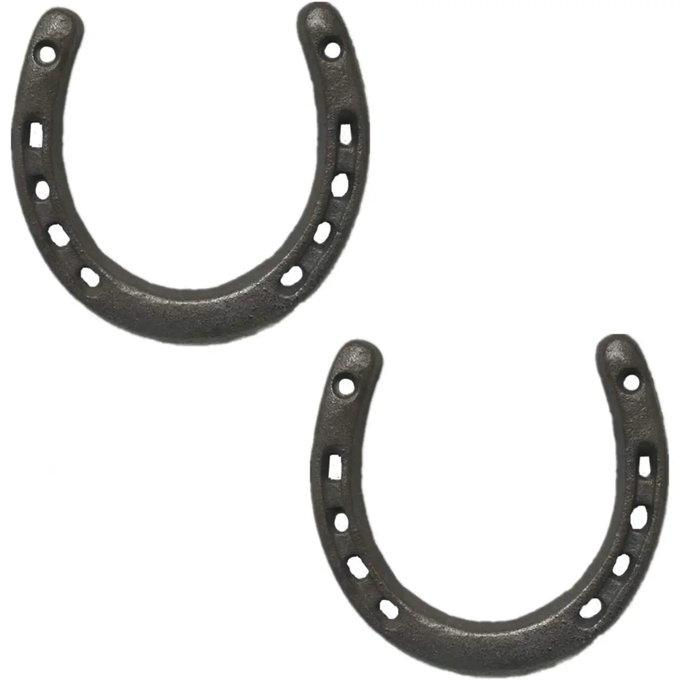 Cast Iron Horseshoe Wall Decor, Medium Horseshoe Sturdy Cast Iron 5 Holes On Each Side for Indoor Or Outdoor（2 pack)…