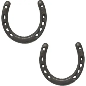 Cast Iron Horseshoe Wall Decor, Medium Horseshoe Sturdy Cast Iron 5 Holes On Each Side for Indoor Or Outdoor（2 pack)…