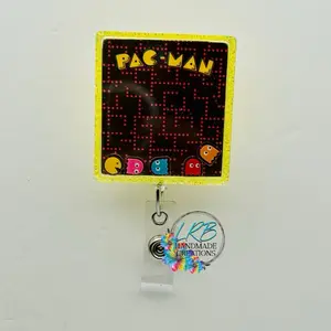 Arcade Game SHAKER Badge ~ Retractable ID Badge Holder ~ Handmade ~ Nurse Badge Reel ~ Medical Humor ~ Teacher Lanyard ~ Magnet ~ Phone Grip ~ Pin