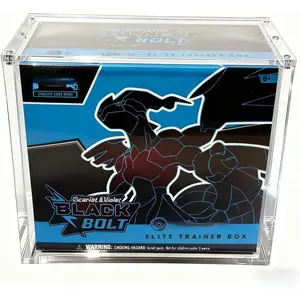 5mm Thick Acrylic ETB Display Case, Closure, Clear Dustproof Protective Box Compatible with TCG Trainer Boxes