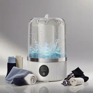 Mini Compact Multifunction Washing Machine for Handkerchiefs, Towels, Lingerie, Baby Clothes and Socks, 3 Washing Modes for Apartments, Dorms, Camping and Travel