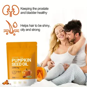 Pumpkin Seed Oil, 3000mg Pumpkin Seed Oil Softgels, 300 Capsules-Plant-Based Cold-Pressed Natural Seed Oil Supplement for Men & Women