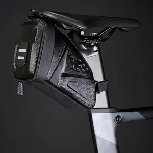 1L Back Seat Pouch Large Capacity Bike Seat Bag Cycling Bag Reflective Bicycle Saddle Bag EVA for Mountain Road Bikes