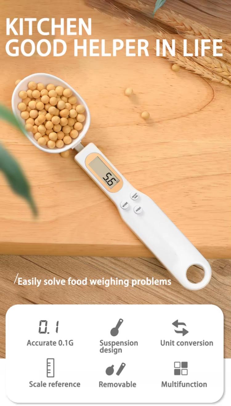 1Pcs Electronic Measuring Spoon Scale Kitchen Tools Portable Electronic Scale LCD Digital Measuring Food Digital Spoon Scale