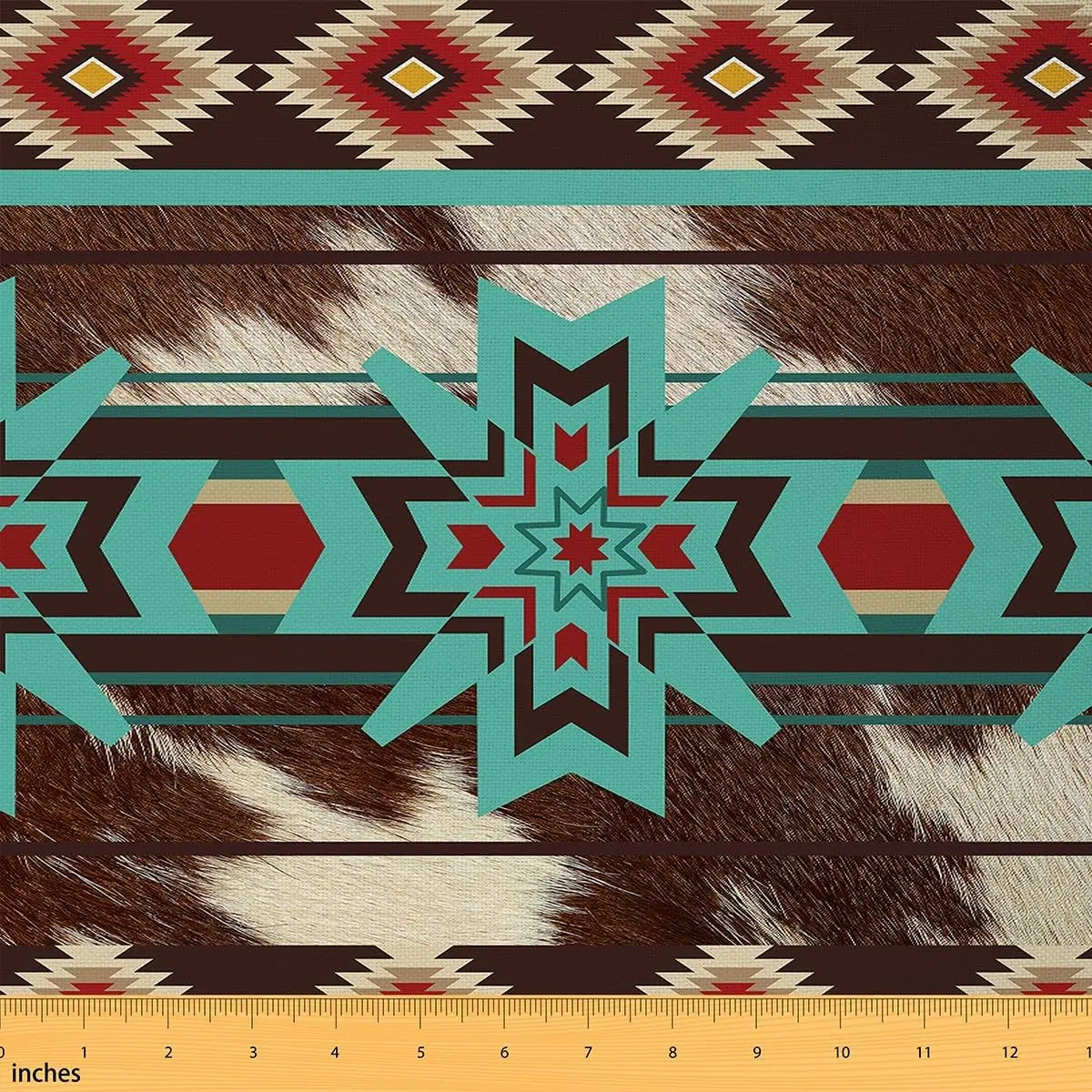 Feelyou Durable Fabric by the Yd - Waterproof, 3D Southwestern Aztec Tribal Print, Machine Washable, Indoor-Outdoor Upholstery for DIY Home Projects & Refinishing Furniture