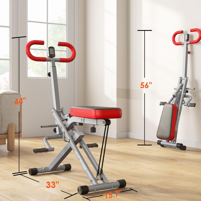 Dland Squat Machine Glutes Workout Adjustable Resistance Foldable Exercise Equipment Leg Exercise Machine with 350lbs Weight Capacity for Women, Rowing Machine, TikTokShopBlackFriday Hiit Killer Lcd Display