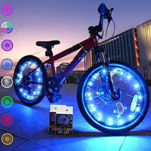 2 Tire Pack LED  Wheel Lights Ultra Bright  Bicycle Spoke Lights Cycling Decoration Safety  Tire Strip Light for  Adults Night Riding