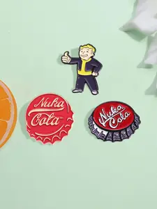 Cartoon Game Surroundings Radiation Coke Cap Metal Badge, Fashion Brooch for Women & Men, Men Accessories, Enamel Pin Suitable for Backpacks, Jeans, Scarves, Hats Decoration, Hat Pins
