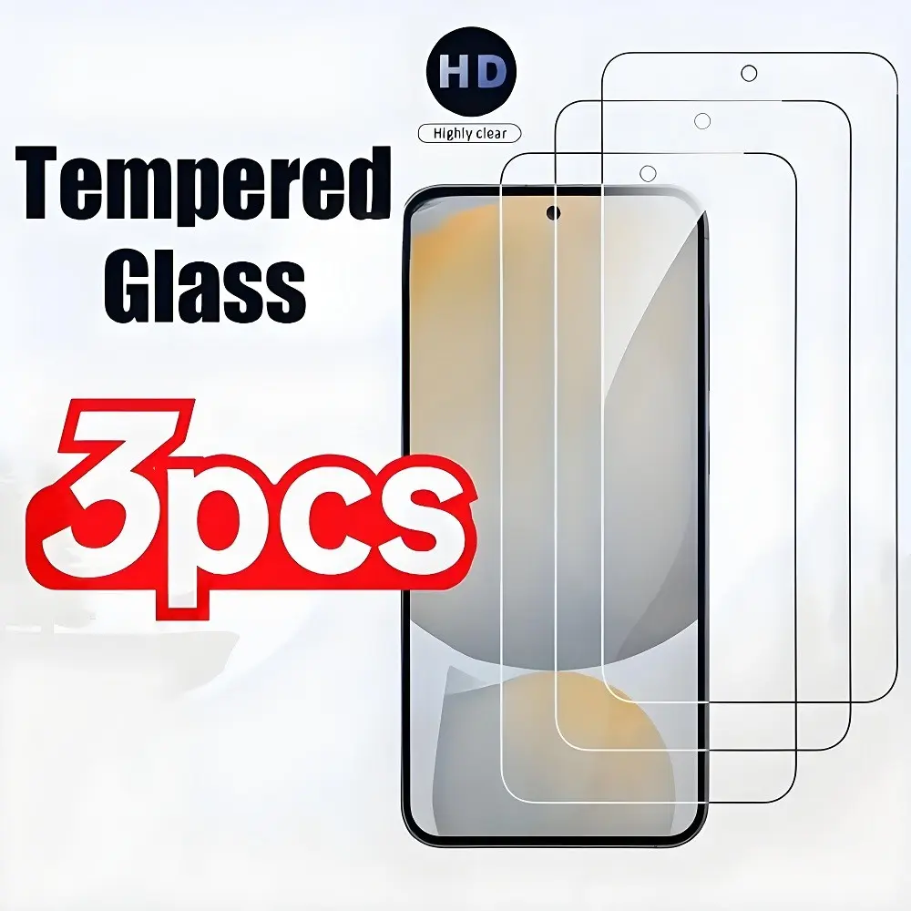 3 Pcs HD Clear Protective Cellphone Screen Protectors, 9H Tempered Glass Film Suitable for Samsung A56 5G A17 A27 A37 A57 S25 FE, Galaxy A14 A15 A16 A24 A25 A26 A34 A35 A36 A51 A52 A52s A53 A54 A55 Anti-Scratch, Easy Install, Mobile Phone Accessories