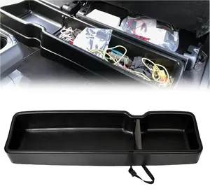 Under Seat Storage Box Compatible with 2015-2024 Ford F150 SuperCrew Cab 2017-2024 F250 F350 F450 Crewcab Without Storage Box Rear Under Seat Cargo Organizer