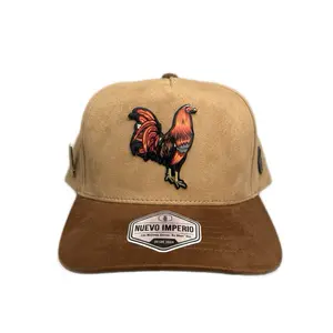 Nuevo Imperio Premium Mexican Rooster Snapback Hat Western Suede Style with Rooster Design