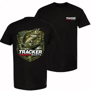 Tracker Fishing Graphic T-Shirt – AFCO US Flag Camo Tee, Unisex Soft Cotton Blend, Outdoor Performance Shirt