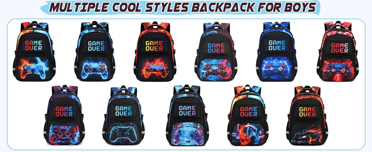 SIMILOVE 18" Multi Function Gamer Backpack with USB Port - Waterproof School Backpack for Kids, Includes Lunch Box & Pencil Case, Childrens Bag for Elementary/Middle School Students SIMILOVE 18" Multi Function Gamer Backpack with USB Port - Waterproof School Backpack for Kids, Includes Lunch Box & Pencil Case, Childrens Bag for Elementary/Middle School Students