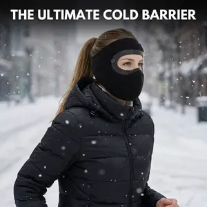 Winter Windproof Face Mask with Detachable Goggles, Thickened Fleece-Lined Full Face Cover for Men & Women, Cold Weather Protection for Outdoor Cycling Motorcycle Riding (Pink, Black)