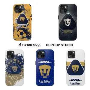 Pumas UNAM Style Phone Case Mexico Soccer Fan Premium Dual-Layer Tough Protection for Popular Phone Models Shock-Resistant TPU & Polycarbonate Shell