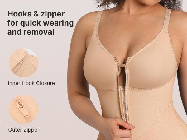 FeelinGirl New Design Fajas Colombianas Shapewear For Women Tummy Control Full Body Shaper Butt Lifter With Zipper Front