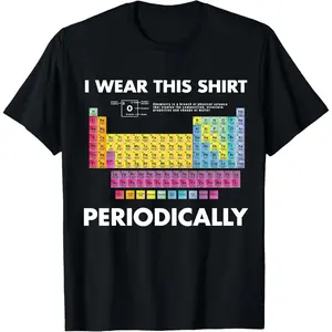 Men's Chemistry Themed Short-Sleeve Sporty Sports Tops - Round Neck, Periodic Design, Casual Fashion, Lab Apparel, Gift for Chemists