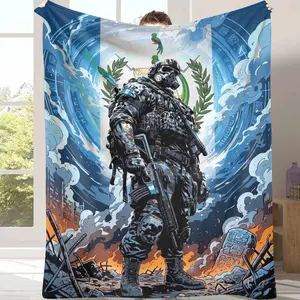 Guatemalan Soldier Tactical Flannel Blanket Patriotic Emblem Quetzal Print UltraSoft Lightweight Plush Warmth Perfect for Living Room Couch Sofa Nap Military Theme Bedroom Decor Outdoor Camping Travel Adventure Gift