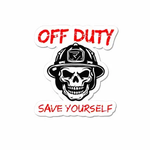 Off Duty. Save Yourself. Skeleton Sticker.