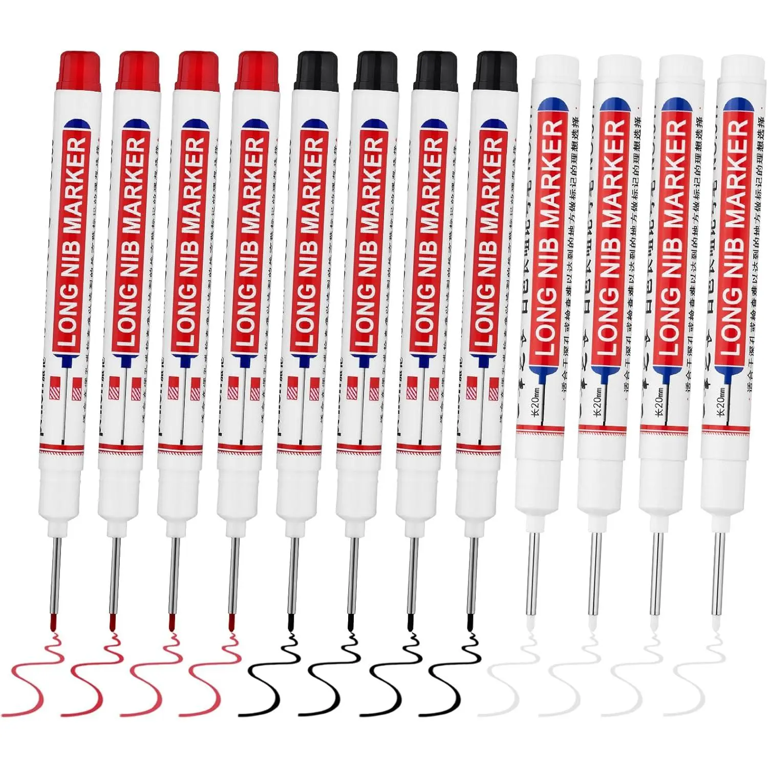 20 count Long Nib Marker,20MM Long  Deep Hole Marker, Longs Nose Markers