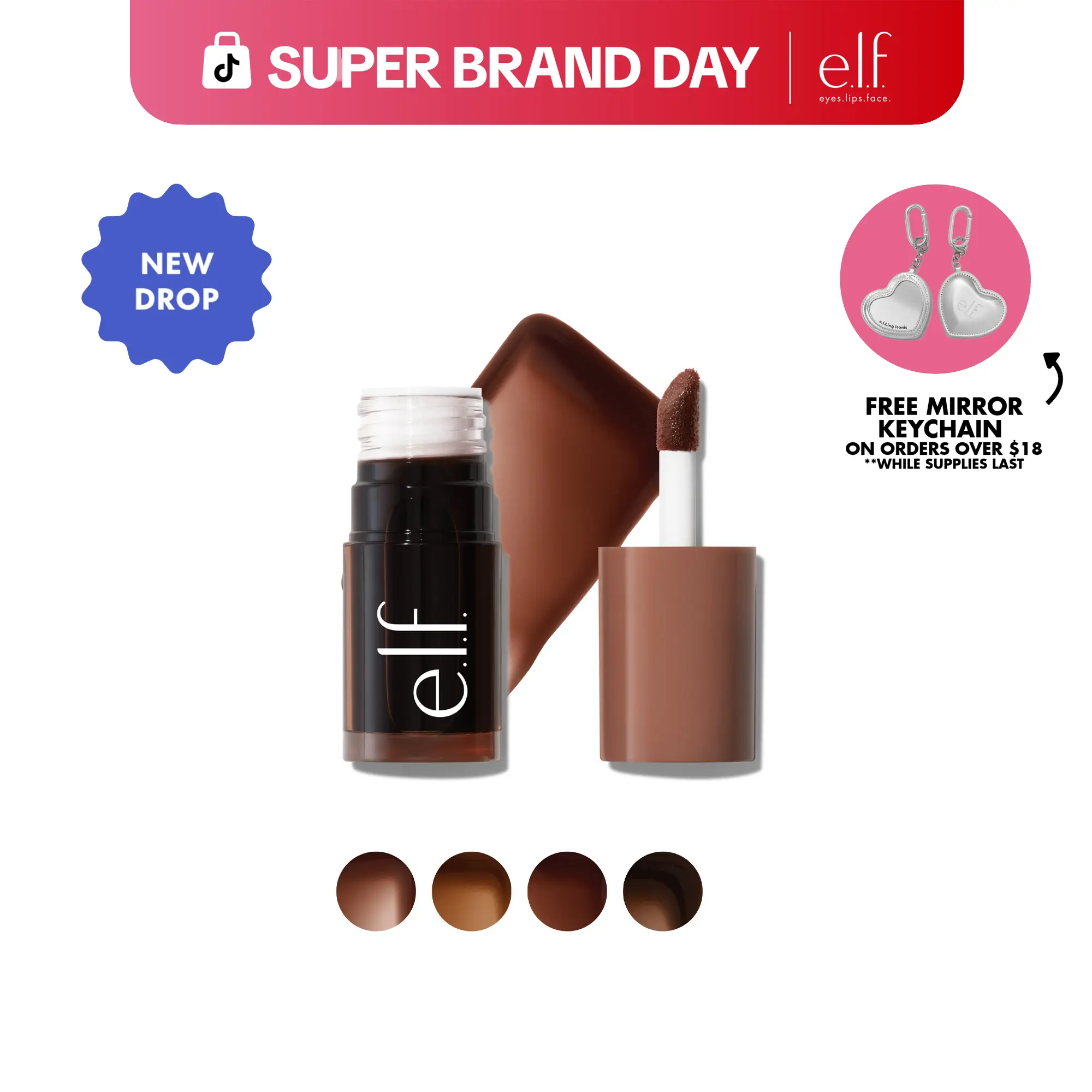 e.l.f. Sheer For It Bronzer Tint - Water Bronzer Tint for Sun-Kissed Glow, Buildable Liquid Bronzer Stain for Cheeks & Lips, Long-Lasting, Transfer-Resistant, 4 Shades