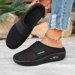 CushHide Women's Casual Walking Shoes, Fabric Slip-On Sneakers with Air Cushion, Lightweight Breathable Athletic Shoes for Casual & Outdoor Footwear Girl