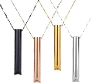 Necklace Calm Harmony  Necklace，Breathing Necklace For Anxiety,Stainless Steel Mindful Breathing Necklace