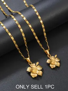 1pc Hibiscus Flowers Pendant Necklaces for Women Girls Hawaiian Guam Guadeloupe Frangipani Jewelry Exquisite Jewelry Gift