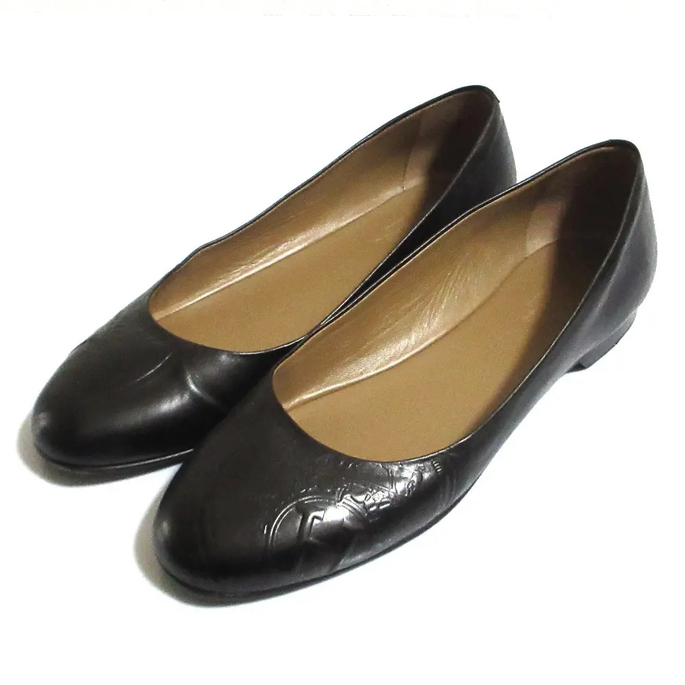 Pre-owned HERMÈS Other Small Leather Goods Hermes Ex Libris Embossed Calfskin Flats