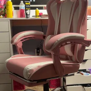 Costoffs Ergonomic Gaming Chair with Massage Lumbar Support, Retractable Footrest & Headrest – PU Leather Reclining Office Chair, Swivel Rolling Desk Chair for Tall Gamers